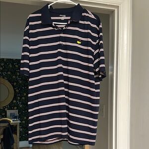 Masters Blue and White Polo Shirt Casual Comfort
